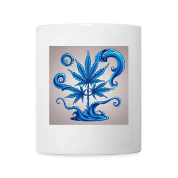 Blue hemp tree with water design - Mug - white - Front