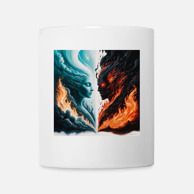 Dualer Feuer- und Wassergeist - Mug blanc - blanc