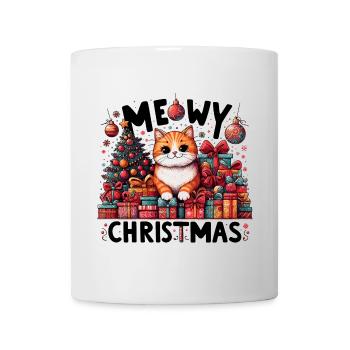 Miaou Noël chat Orange drôle cadeau - Mug blanc - blanc - Devant