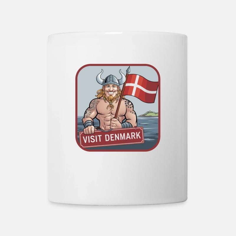 Visit Denmark Wikinger Dannebrog Dänemark Urlaub - Tasse - Weiß