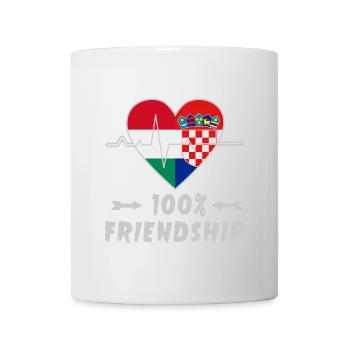 Ungarn und Kroatien 100% Freundschaft - Tasse - Weiß - Vorne