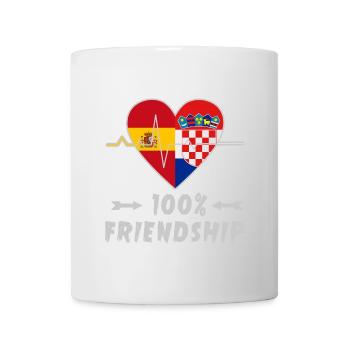 Spain and Croatia 100% friendship - Mug - white - Front