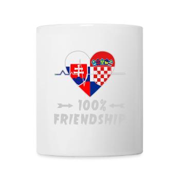 Slowakei und Kroatien 100% Freundschaft - Tasse - Weiß - Vorne