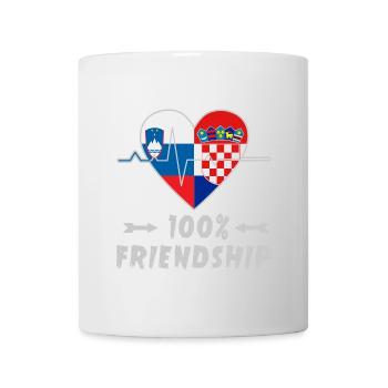 Slovenia and Croatia 100% friendship - Mug - white - Front