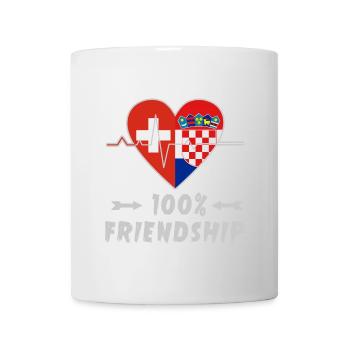 Switzerland and Croatia 100% friendship - Mug - white - Front