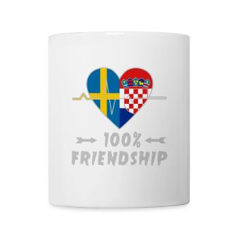 Schweden und Kroatien 100% Freundschaft - Tasse - Weiß - Vorne