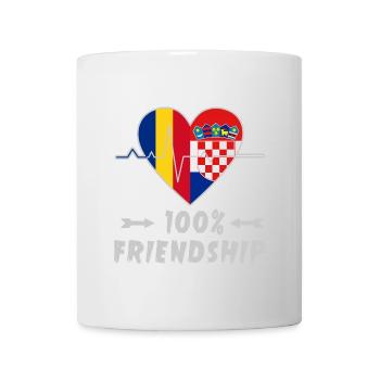 100 % amitié entre la Roumanie et la Croatie - Mug blanc - blanc - Devant