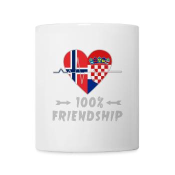 Norwegen und Kroatien 100% Freundschaft - Tasse - Weiß - Vorne