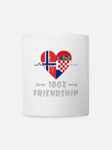 Norwegen und Kroatien 100% Freundschaft - Tasse - Weiß