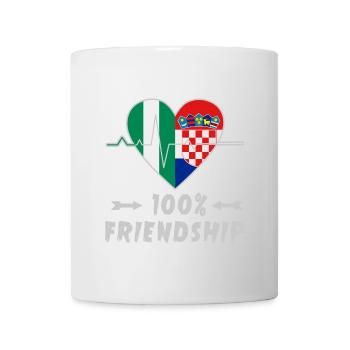 Nigeria und Kroatien 100% Freundschaft - Tasse - Weiß - Vorne