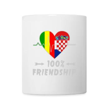 Mali und Kroatien 100% Freundschaft - Tasse - Weiß - Vorne