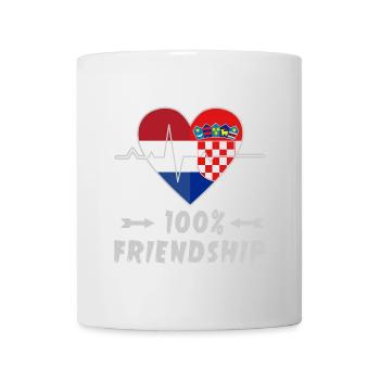 100 % amitié entre les Pays-Bas et la Croatie - Mug blanc - blanc - Devant
