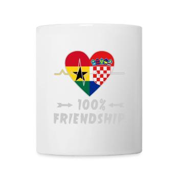 Ghana und Kroatien 100% Freundschaft - Tasse - Weiß - Vorne