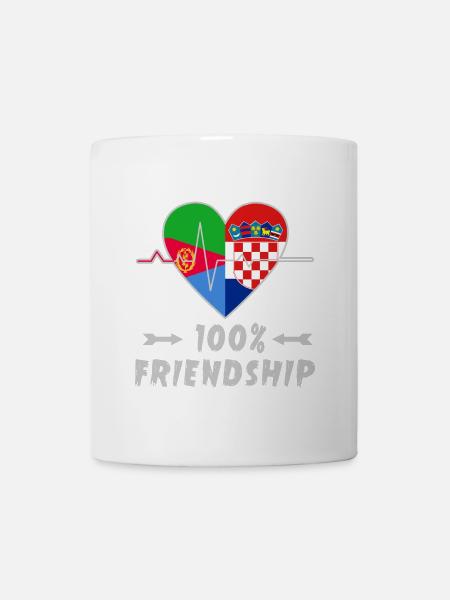 Eritrea und Kroatien 100% Freundschaft - Tasse - Weiß
