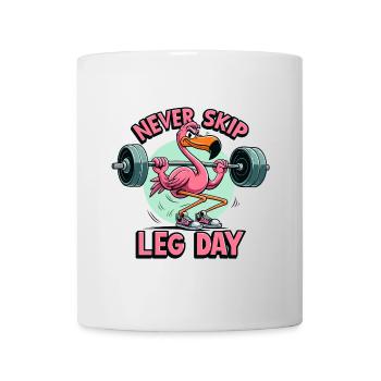 Leg Day Flamingo Beintraining witzig Gym Geschenk - Tasse - Weiß - Vorne