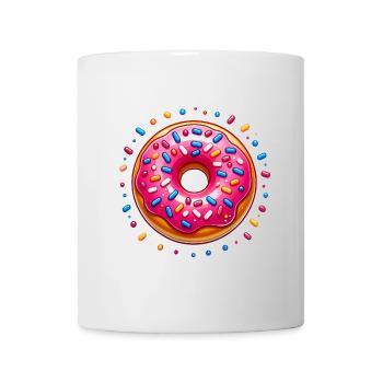 Beignet givré rose avec pépites - Mug blanc - blanc - Devant