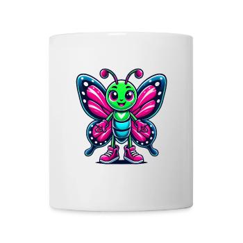 Personnage de papillon de dessin animé coloré - Mug blanc - blanc - Devant