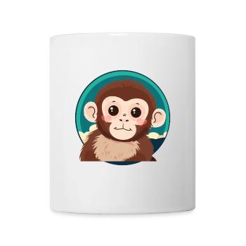 Affe Zootier Affen - Tasse - Weiß - Vorne