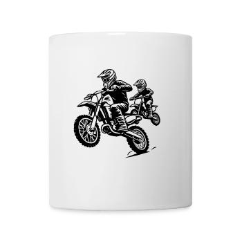 Motocross Family Ride - Father and Child Design - Mug - white - Front