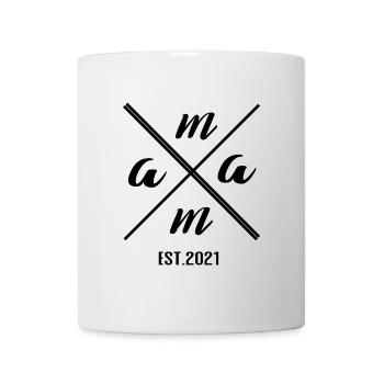 Mama Established 2021 – Minimalist Geschenk Design - Tasse - Weiß - Vorne