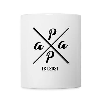 Papa Est. 2021 Typografie Design - Tasse - Weiß - Vorne