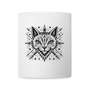 Heftiges Double Wildcat Grafikdesign - Tasse - Weiß - Vorne