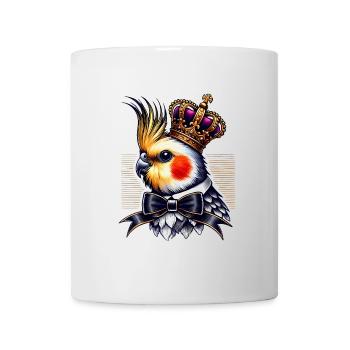 Royal Cockatiel with Crown Bowtie - Mug - white - Front