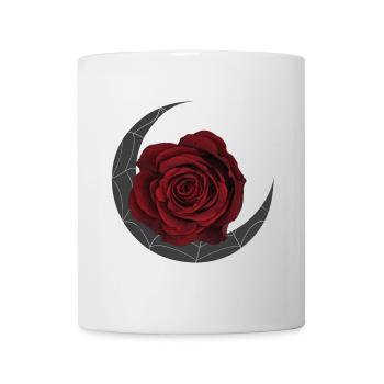 mondsichel, Rosenblüte, Schlafzimmer Deko - Tasse - Weiß - Vorne