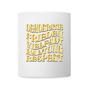 DEMOKRATIE UNTERSTÜTZEN - VIELFALT WÄHLEN - Tasse - Weiß - Vorne