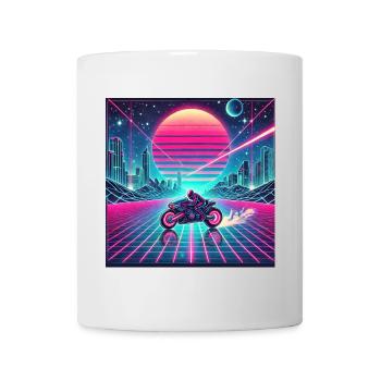 Neon Grid Odyssey – Synthwave trifft Tron Legacy - Tasse - Weiß - Vorne