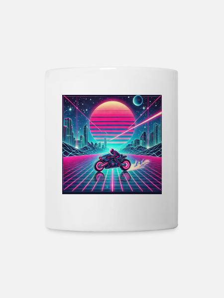 Neon Grid Odyssey – Synthwave trifft Tron Legacy - Tasse - Weiß