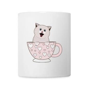 tasse chat mignon - Mug blanc - blanc - Devant