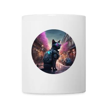 A cyberpunk cat - Mug - white - Front