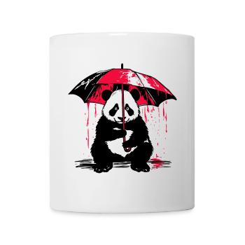 Panda Bear in the Rain – Street Art Tattoo Style - Mug - white - Front