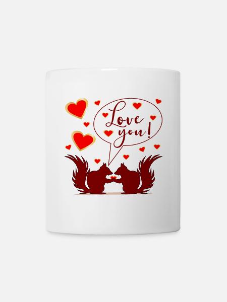 SQUIRREL - LOVE YOU COUPLE - Tasse - Weiß