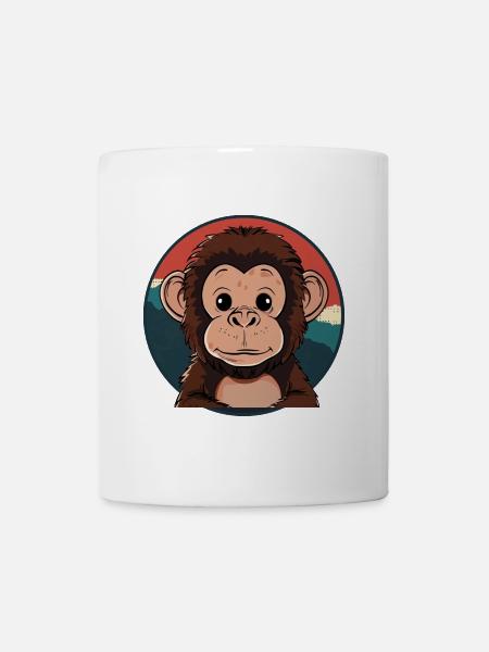 Affe Affengesicht Banane - Tasse - Weiß