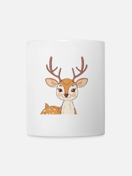 Hirsch Reh Rehkitz - Tasse - Weiß
