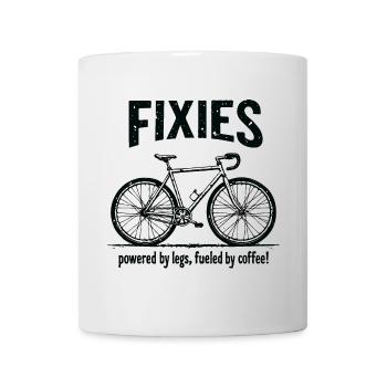 Fixies Fahrrad Tasche Tasse Fueled by Coffee - Tasse - Weiß - Vorne