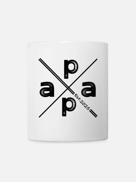 Papa Established 2025 – Vintage Geschenk Design - Tasse - Weiß