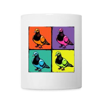 Pigeons colorés - Mug blanc - blanc - Devant