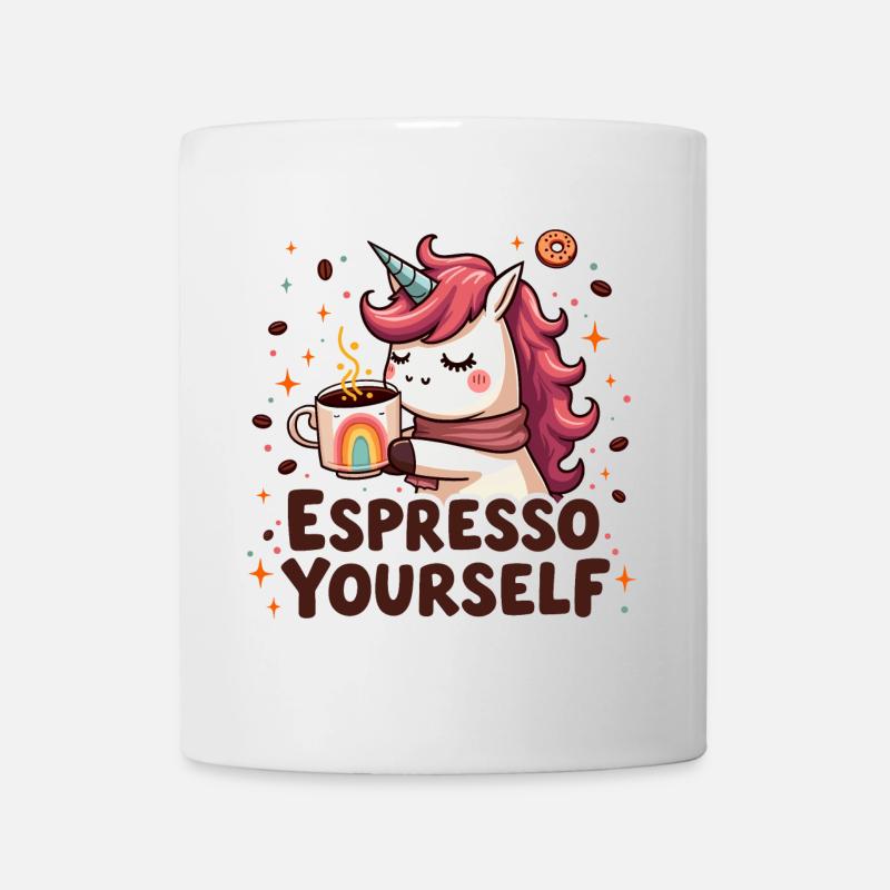 Espresso Yourself Licorne Design - Mug blanc - blanc