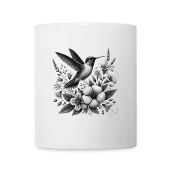Hummingbird with Elegant Florals - Mug - white - Front