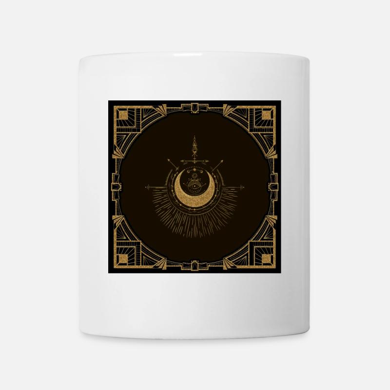 Harmonie der Elemente: Mond, Gold und Geometrie. - Tasse - Weiß