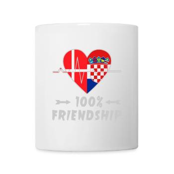 100 % amitié entre le Danemark et la Croatie - Mug blanc - blanc - Devant