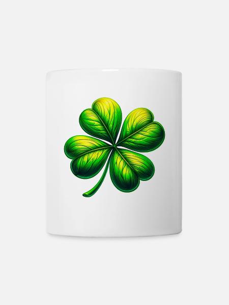Vierblättriges Kleeblatt - Tasse - Weiß