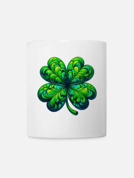Vierblättriges Kleeblatt - Tasse - Weiß