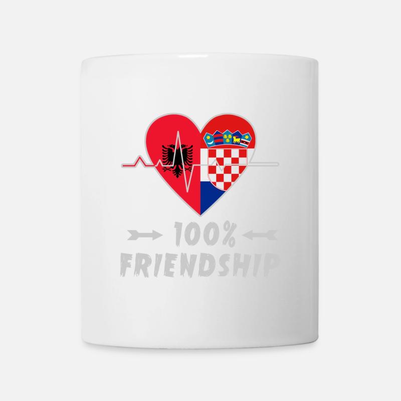 Albanien und Kroatien 100% Freundschaft - Tasse - Weiß
