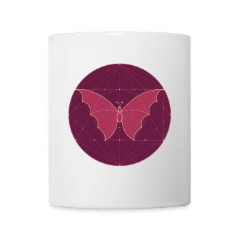 Cercle géométrique papillon - Mug blanc - blanc - Devant