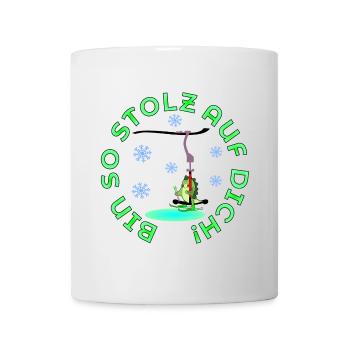 SKIANFÄNGER DINOSAURIER STOLZ SKISPORT - Tasse - Weiß - Vorne