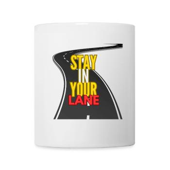 Stay In Your Lane Road Graphic - Mug - white - Front
